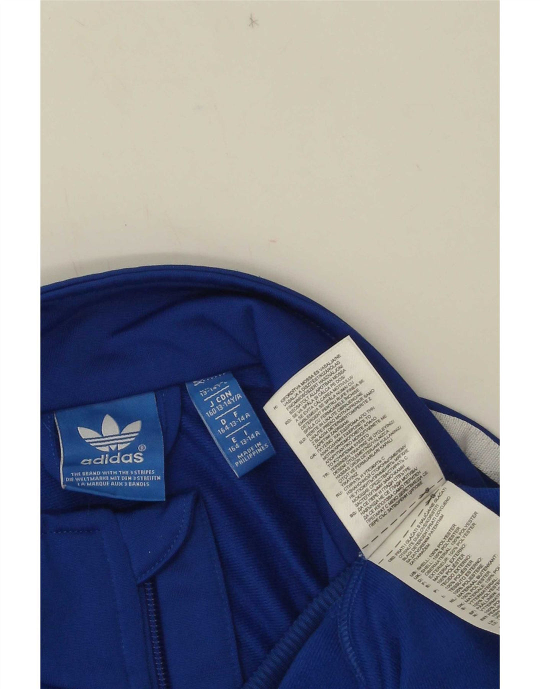 Спортивный костюм Adidas для мальчиков с графическим рисунком, верхняя куртка 13-14 лет, синий полиэстер