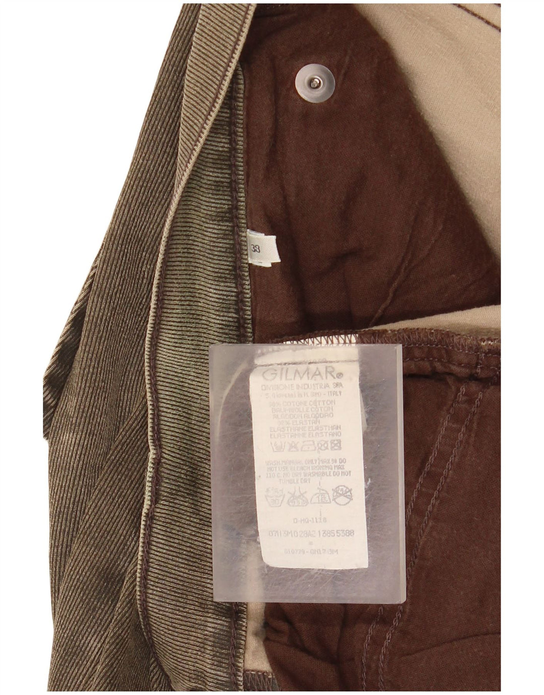 ICEBERG Мужские прямые джинсы W38 L27 Хаки Хлопок