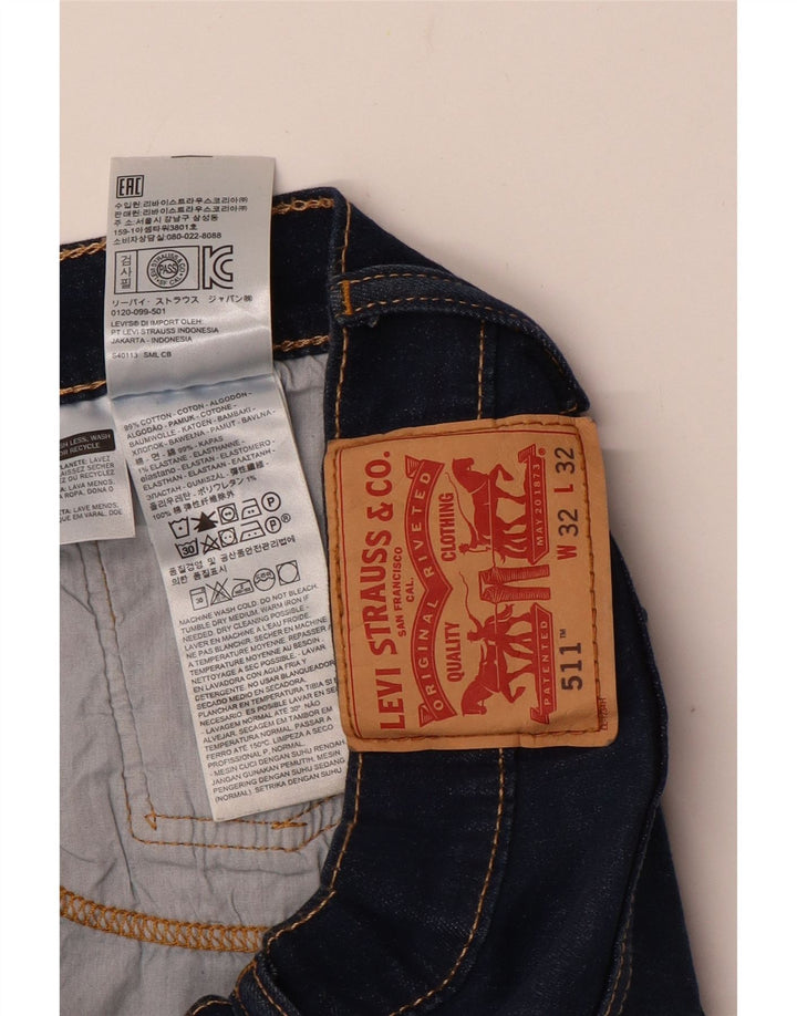 Мужские джинсы LEVI'S 511 Slim W32 L32 Темно-синие, хлопок