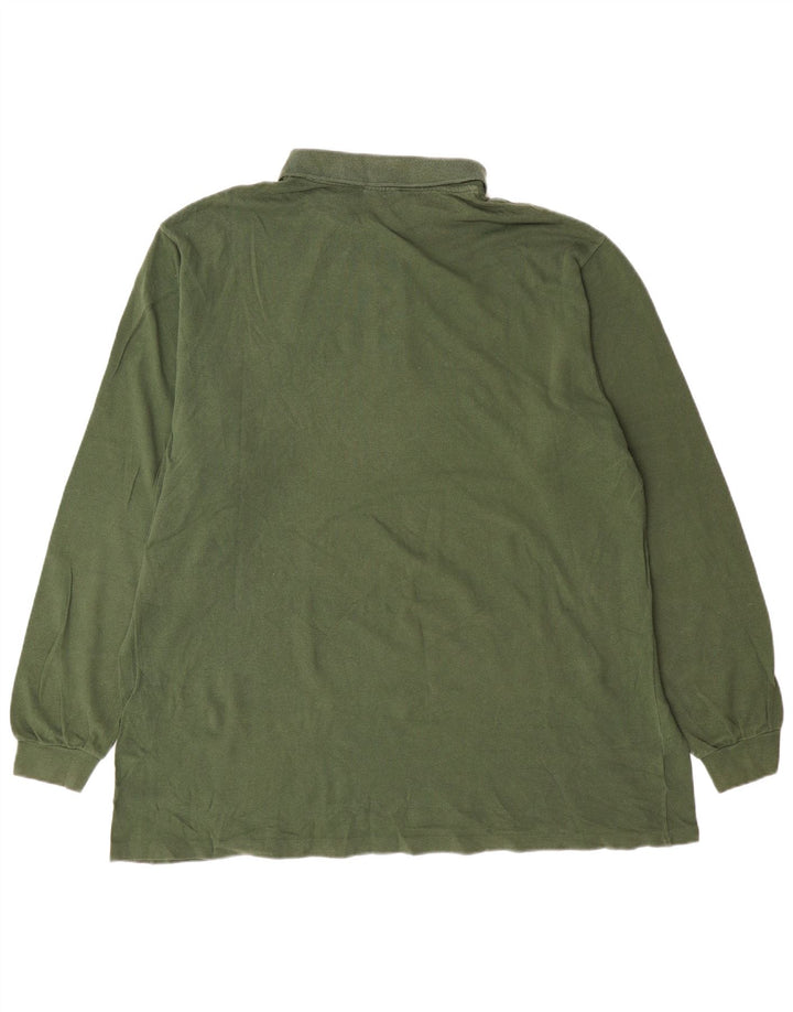 Мужская рубашка поло Lacoste с длинным рукавом, размер 8, 3XL, зеленый хлопок