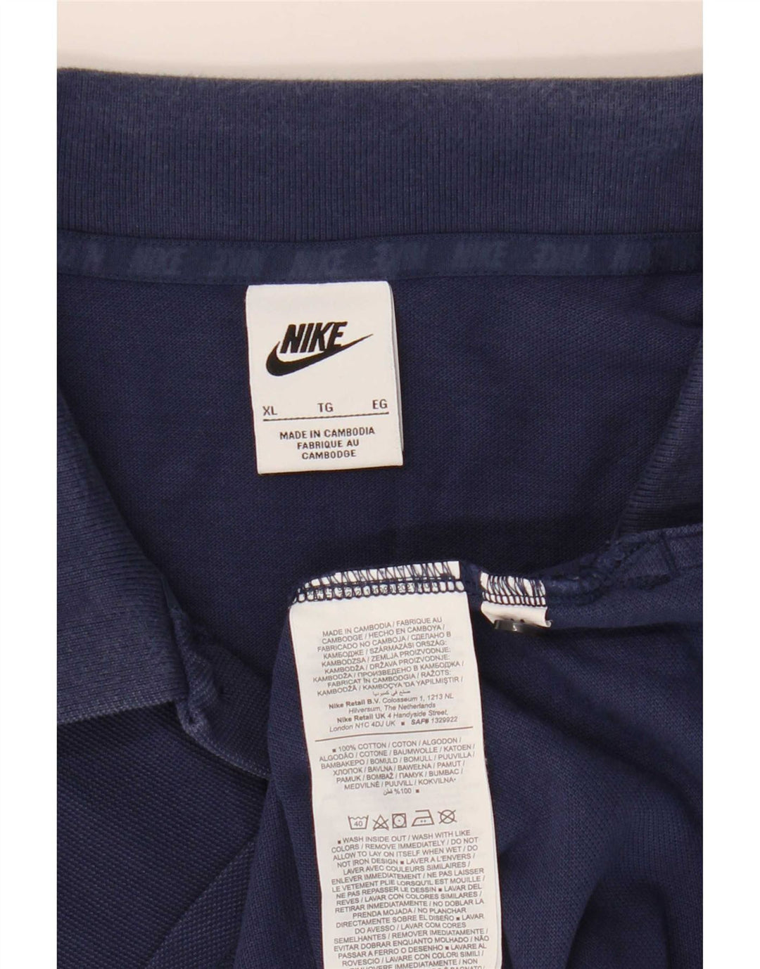 Мужская рубашка-поло Nike XL темно-синяя, хлопок