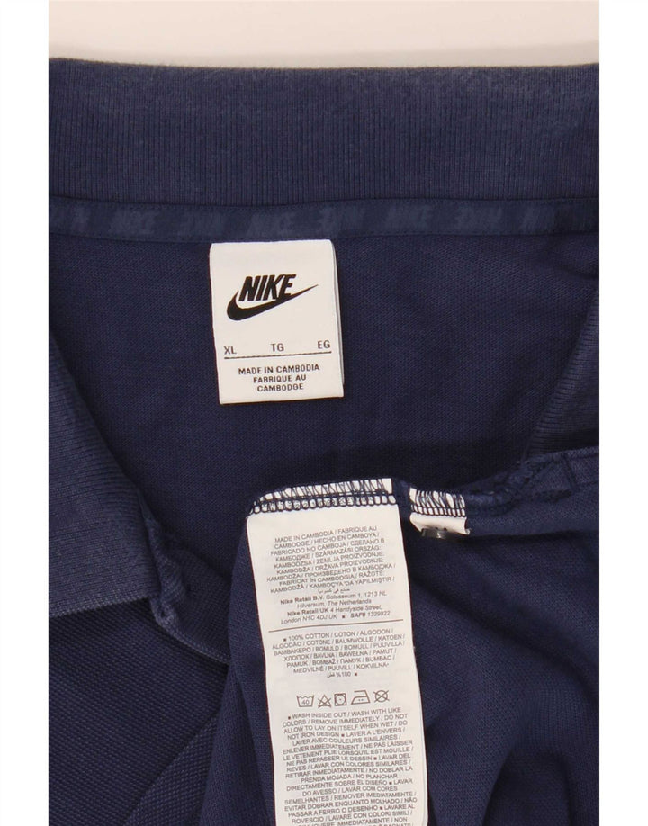 Мужская рубашка-поло Nike XL темно-синяя, хлопок