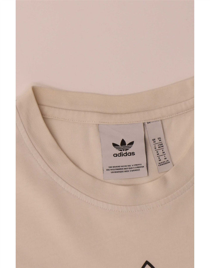 Adidas Мужская футболка с рисунком Топ среднего размера из белого хлопка
