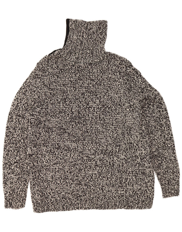 Женский джемпер Chaps с высоким воротником, Великобритания, размер 18 XL, черный хлопок с крапинками