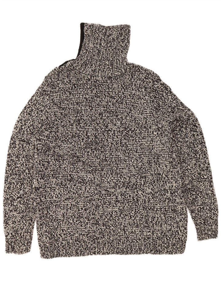 Женский джемпер Chaps с высоким воротником, Великобритания, размер 18 XL, черный хлопок с крапинками