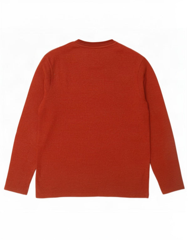 Мужской джемпер с круглым вырезом Zara, хлопковый средний красный цвет