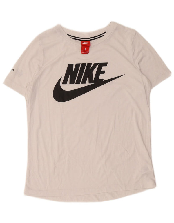 Женская футболка с графическим рисунком Nike Top UK 10, маленькая, белый полиэстер
