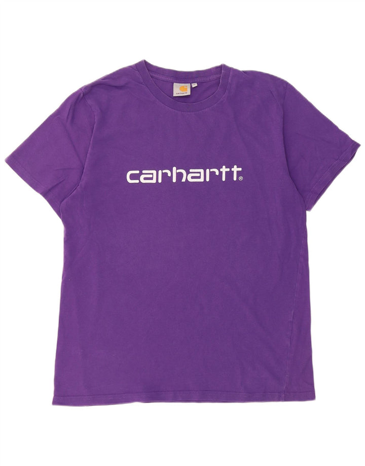 Мужская футболка с рисунком Carhartt, большая, фиолетовая