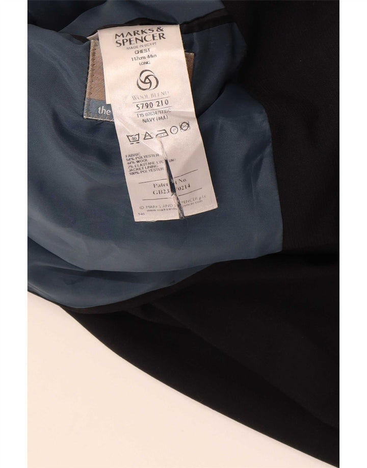 Мужской пиджак с 3 пуговицами Marks & Spencer UK 44 XL темно-синий полиэстер