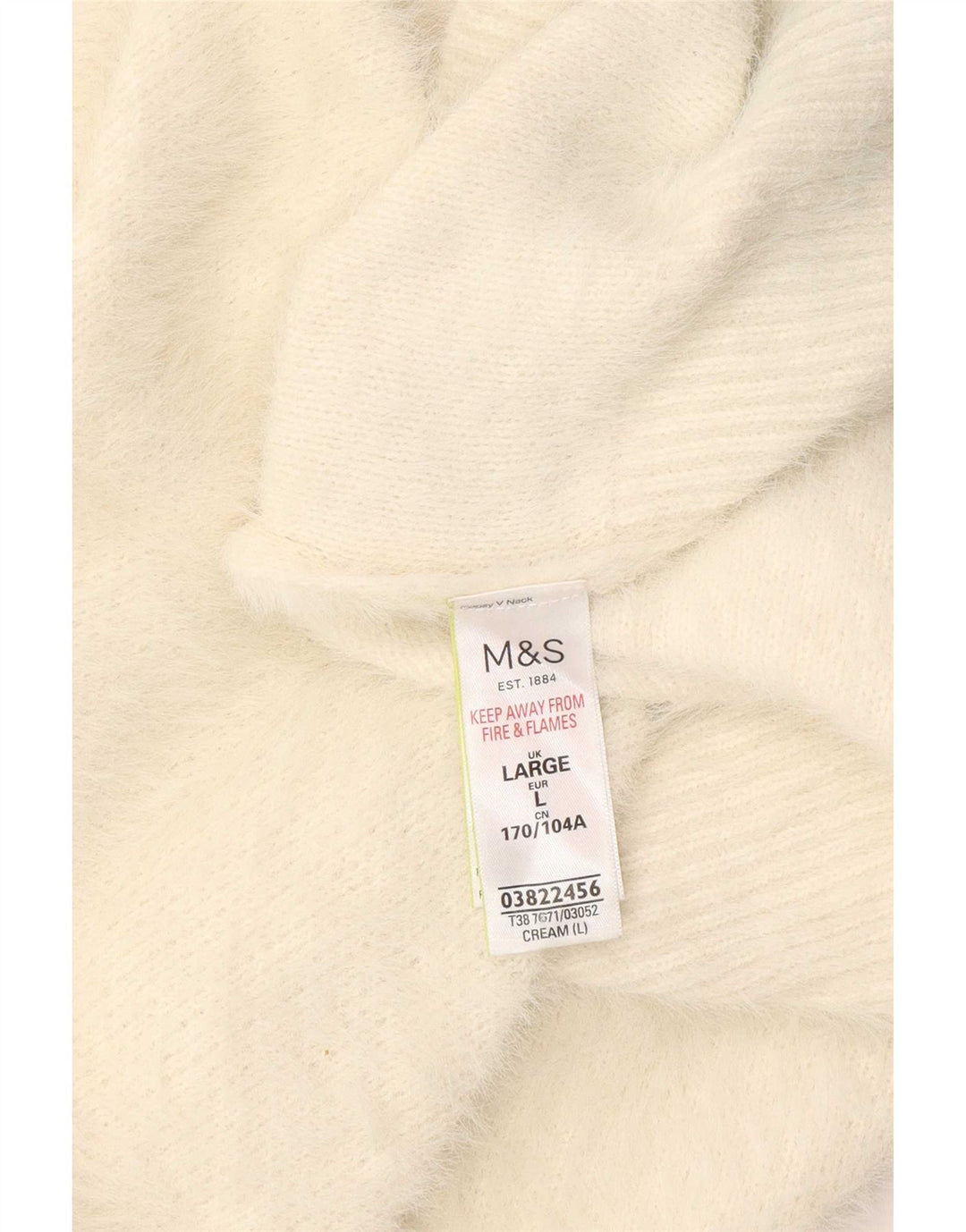 Женский джемпер с v-образным вырезом Marks & Spencer UK 16, большой Off White