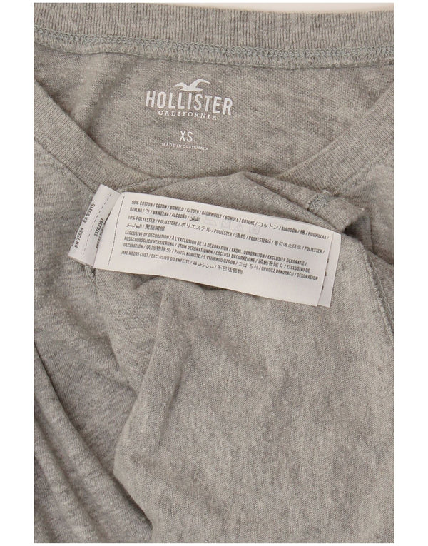 HOLLISTER Женский укороченный топ с длинным рукавом и длинным рукавом UK 6 XS Серый