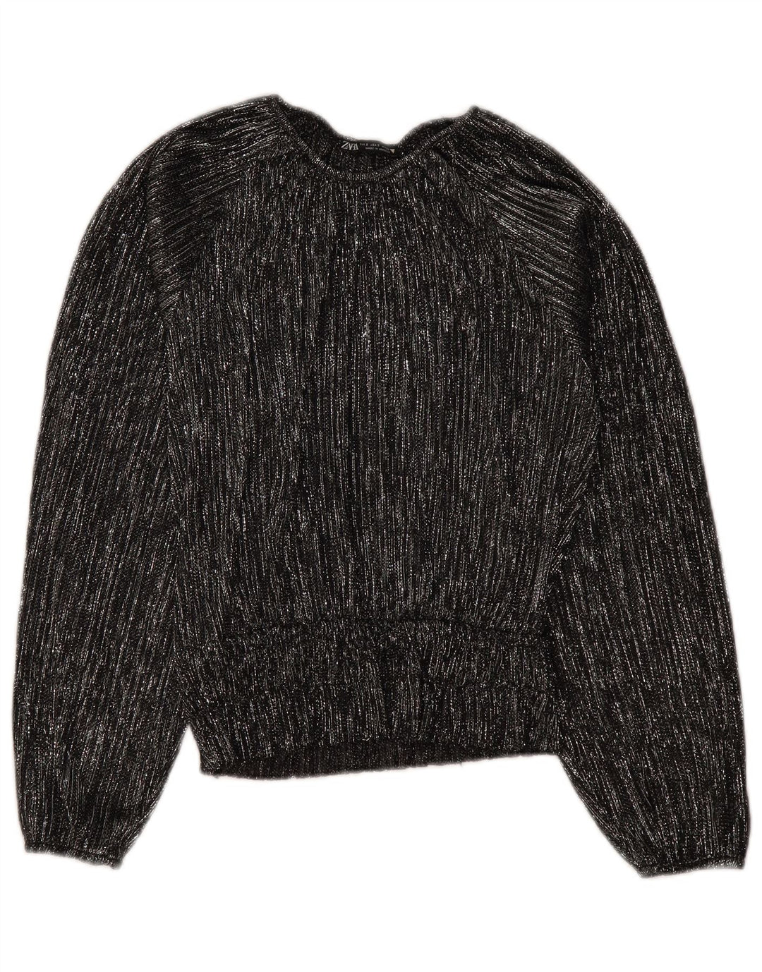 Женская блузка оверсайз с длинным рукавом ZARA UK 10, маленькая черная полоска