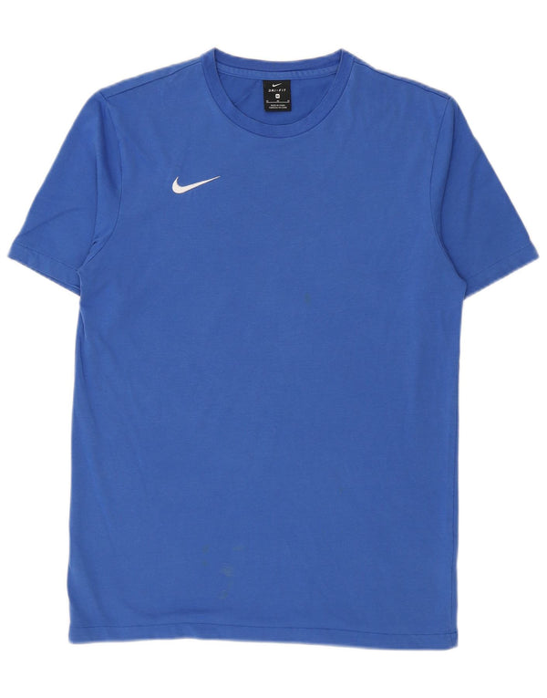 Мужская футболка Nike Dri Fit, хлопковый топ среднего синего цвета