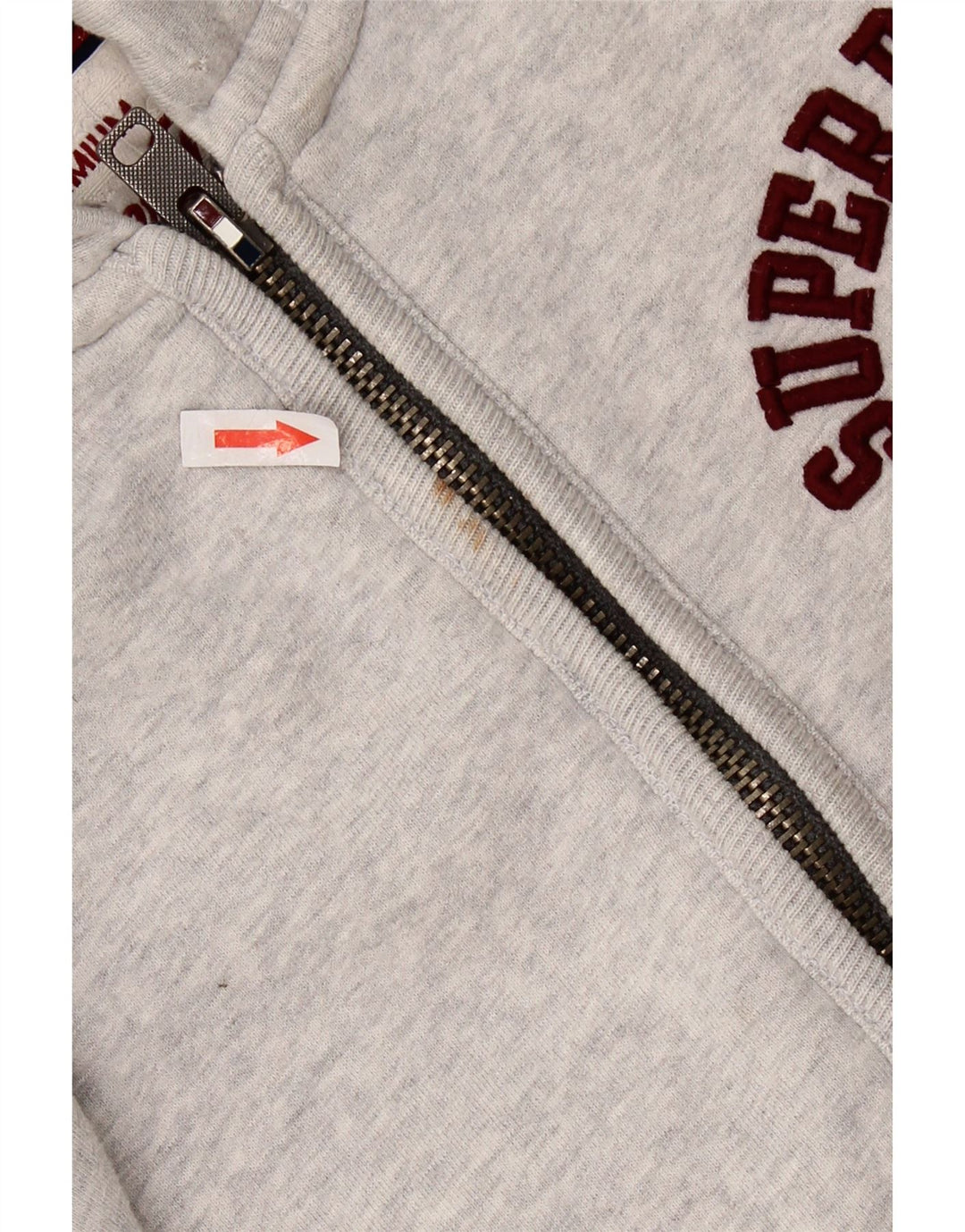 SUPERDRY Мужской свитер с капюшоном на молнии с графическим рисунком, маленький серый хлопок