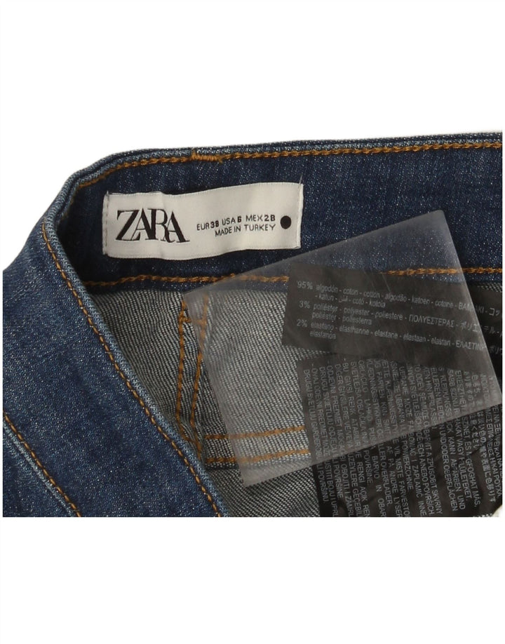 Женские джинсы Bootcut Zara EU 38, маленькие W28 L27, темно-синие, хлопок