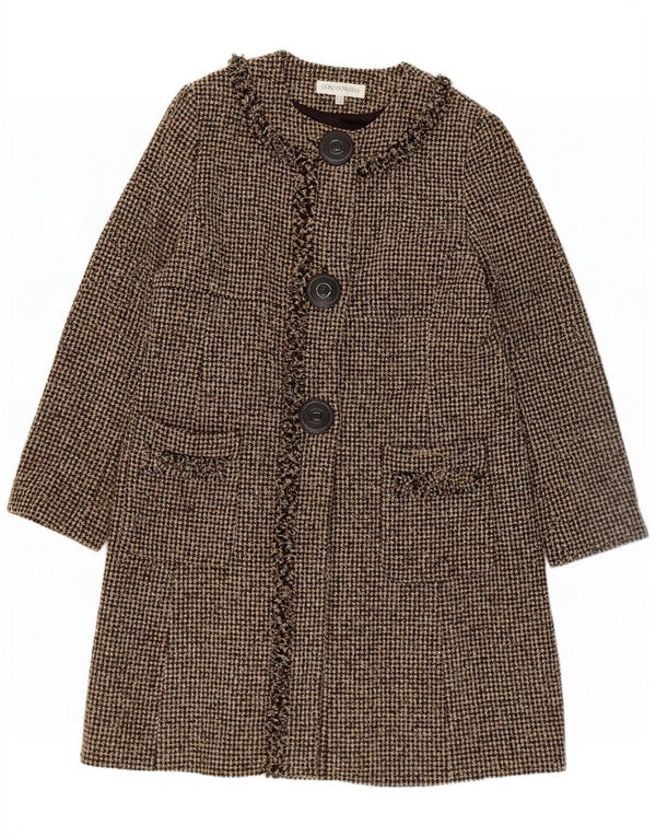 Женское пальто Quin And Donnelly UK 18 XL, коричневое акрил с узором «гусиные лапки»