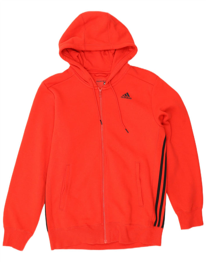 Мужской свитер с капюшоном на молнии Adidas среднего красного цвета, хлопок