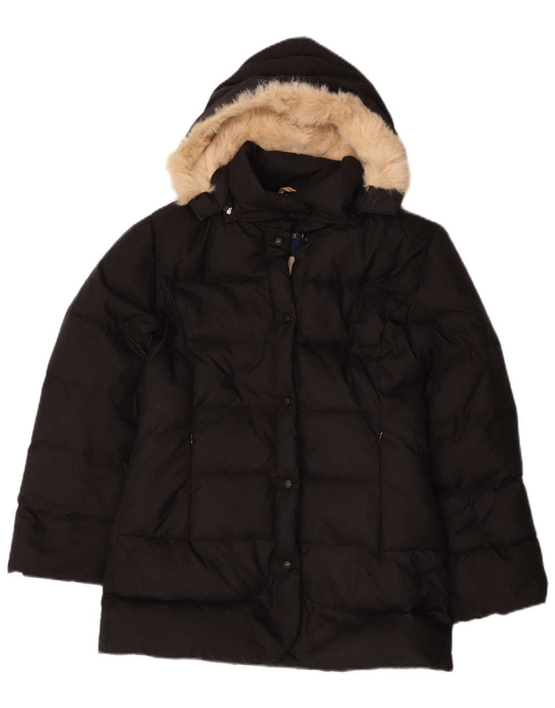 Moncler Утепленная куртка с капюшоном для девочек 11-12 лет, черный полиэстер