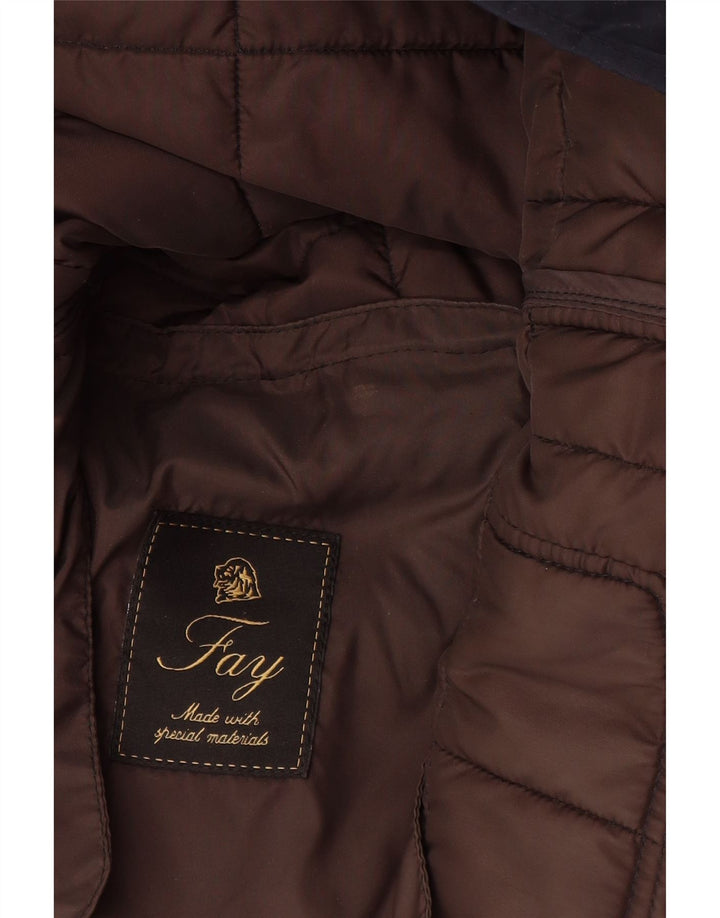 Мужская стеганая куртка Fay UK 36, маленькая, темно-синяя