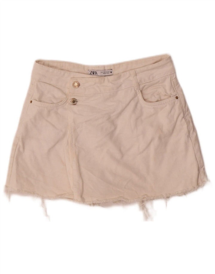 Женские джинсовые шорты Zara, маленькие W26, белый хлопок