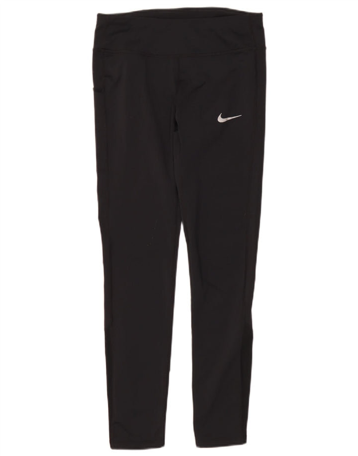 Женские леггинсы Nike Dri Fit UK 10, маленькие черные полиэстер