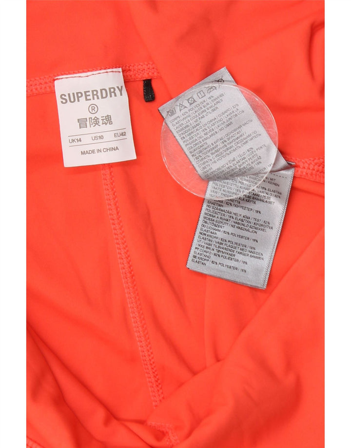 Женские леггинсы-капри с рисунком Superdry UK 14, большой оранжевый полиэстер