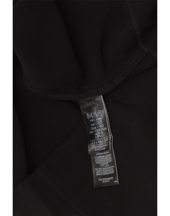 Женская юбка-карандаш Marks & Spencer UK 12, средний W30, черный полиэстер