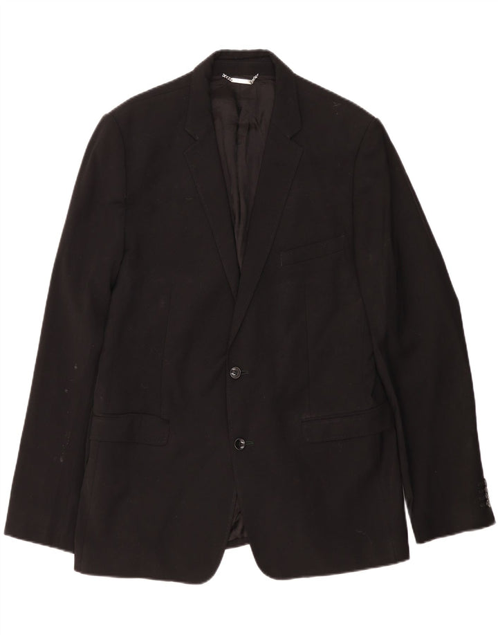 Мужской тонкий пиджак Dolce & Gabbana на 2 пуговицах IT 54 2XL, черная шерсть