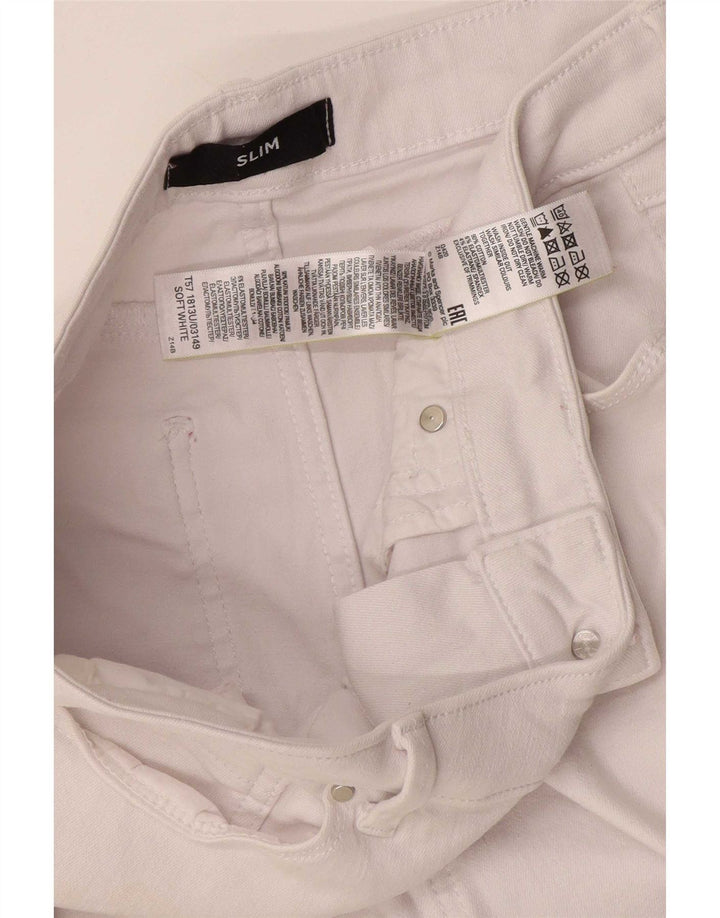 Женские джинсы узкого кроя Marks & Spencer UK 12, средние W30 L27, белый хлопок