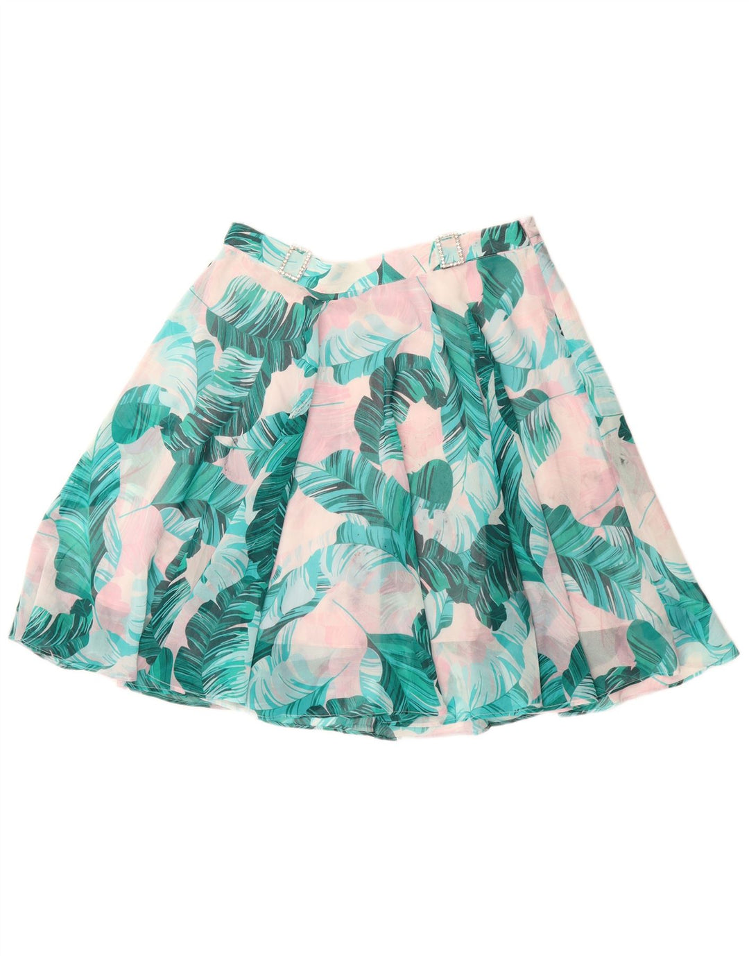 GUESS Женская юбка-трапеция UK 12 Medium W28 Синяя полиэстер с цветочным принтом