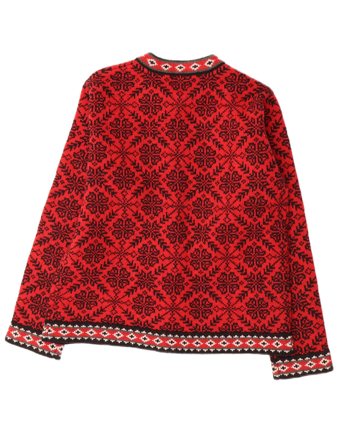 Женский кардиган L.L.Bean, свитер UK 14, средний красный, шерсть Fair Isle