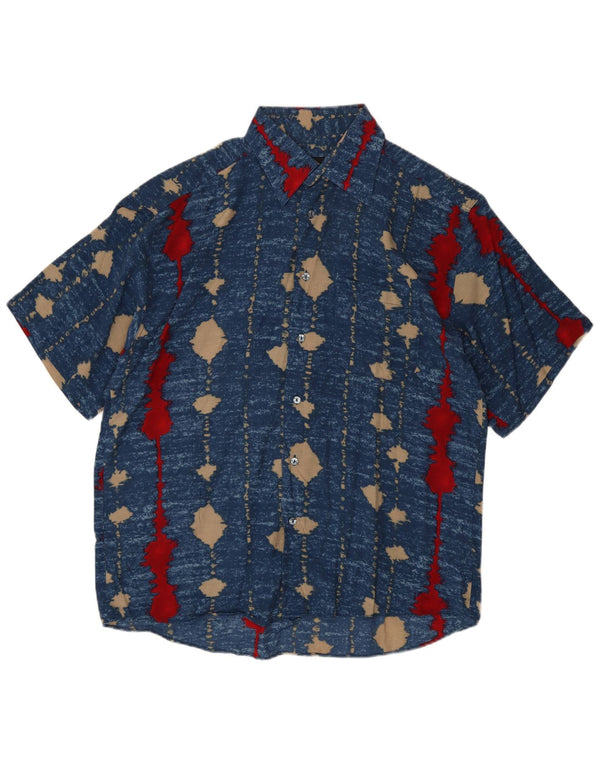 Мужская рубашка Tipo' S с коротким рукавом XL в синюю полоску из вискозы