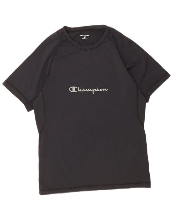 Мужская футболка с рисунком Champion Top XL, черная из полиамида