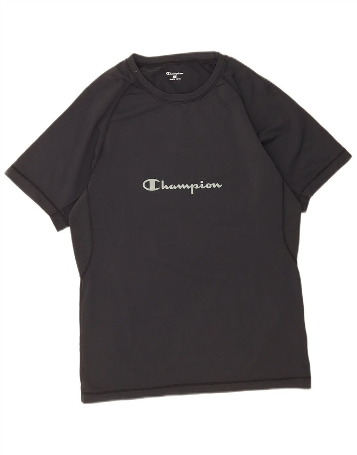 Мужская футболка с рисунком Champion Top XL, черная из полиамида