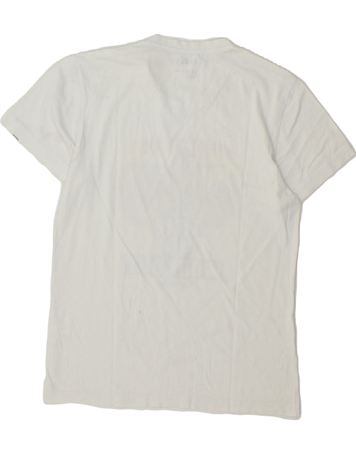 REEBOK Womens Graphic T-Shirt Top UK 12 Medium White Cotton Vintage Reebok and Second-Hand Reebok from Messina Hembry 
