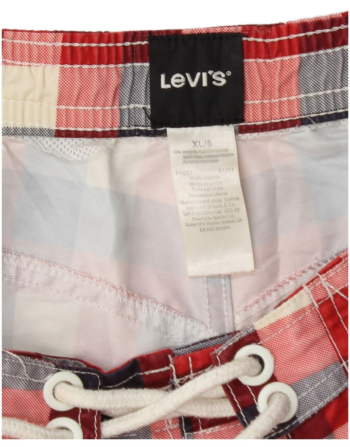 Мужские шорты для плавания Levi's XL, красный полиэстер в клетку
