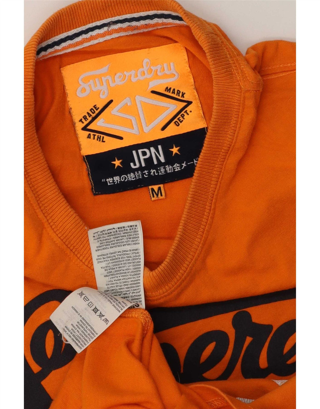 Мужская футболка с рисунком Superdry, хлопковый топ среднего оранжевого цвета
