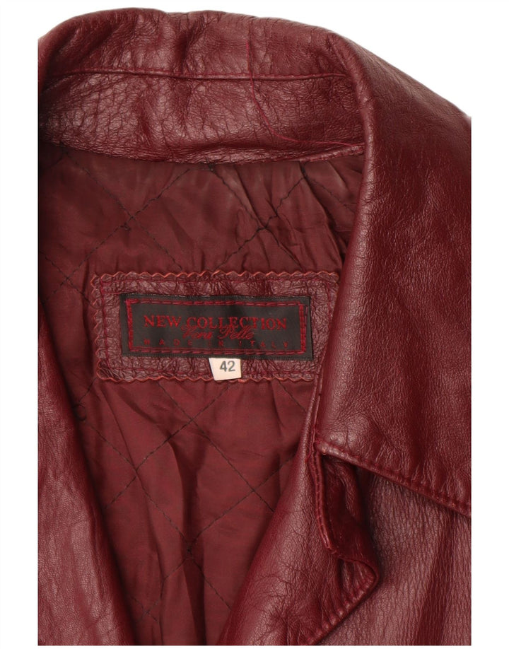 НОВАЯ КОЛЛЕКЦИЯ Женское кожаное пальто IT 42 Medium Maroon Leather
