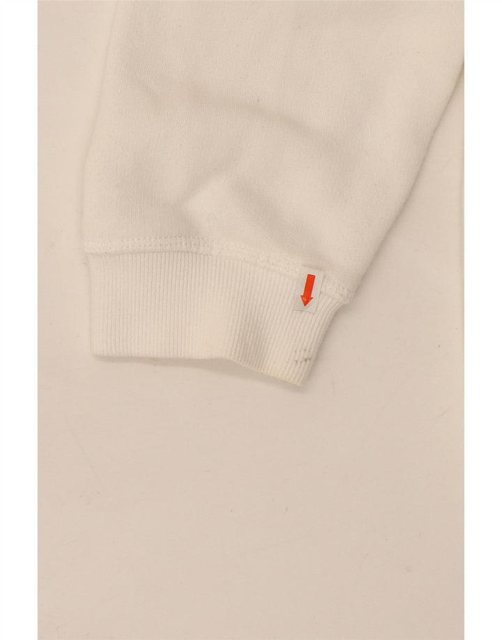 JACK WILLS Женский свободный джемпер с капюшоном с рисунком UK 16, большой белый хлопок