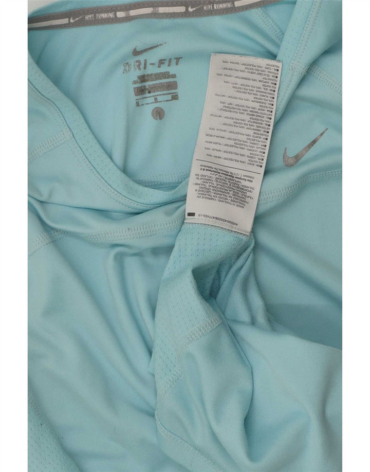 Женская футболка Nike Dri Fit Top UK 10, маленький синий полиэстер