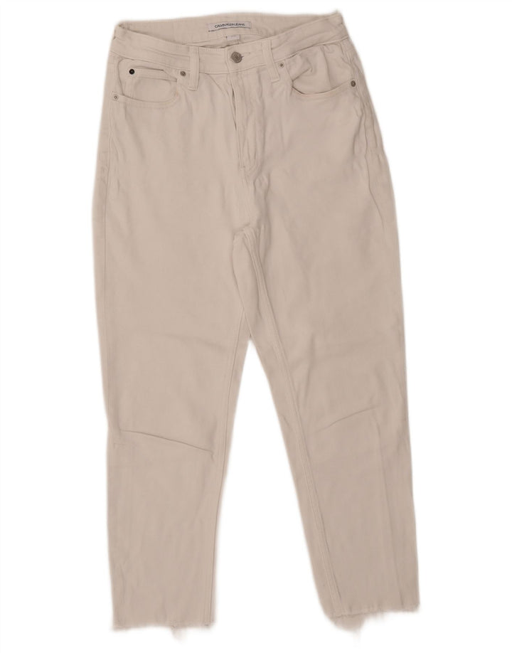 CALVIN KLEIN Женские укороченные джинсы W30 L24 Белый хлопок