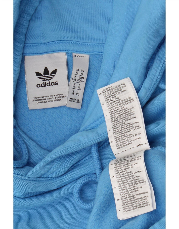 Мужской джемпер с капюшоном ADIDAS XL, синий хлопок
