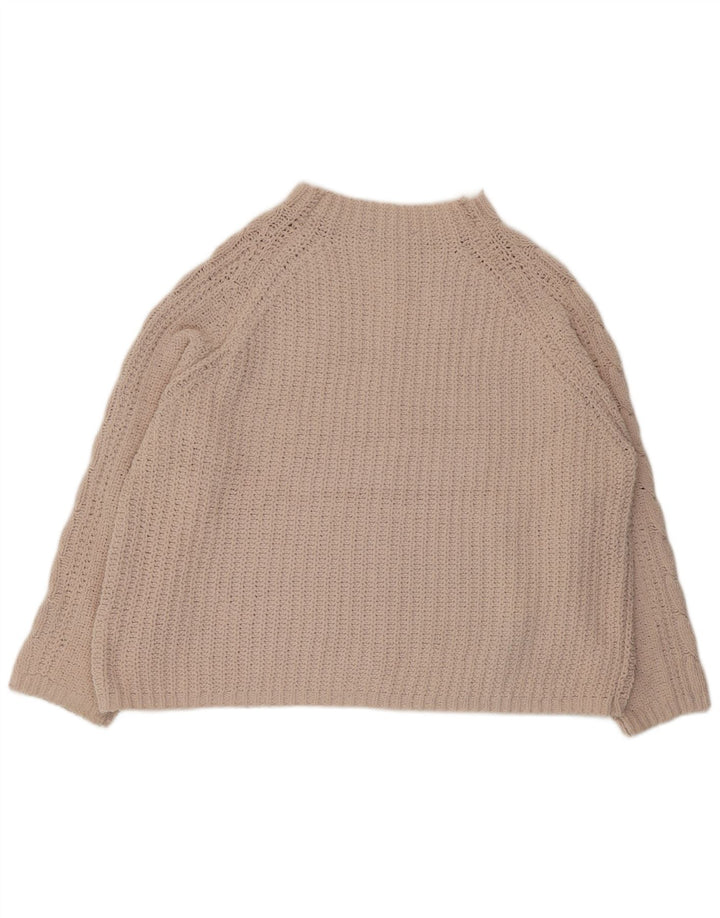 Женский свободный джемпер с высоким воротником Marks & Spencer, Великобритания, 18 XL, бежевый