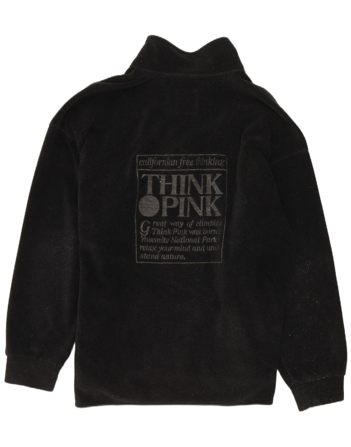 Think Pink Мужской флисовый джемпер с рисунком на молнии, большой черный полиэстер