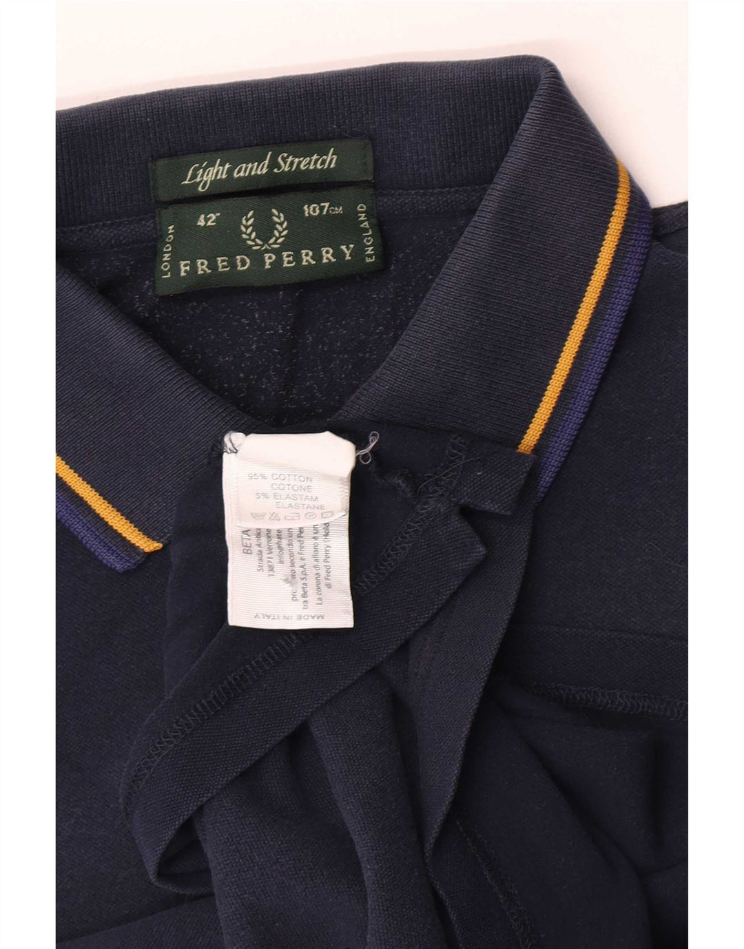Мужская легкая и эластичная рубашка-поло Fred Perry среднего размера, темно-синяя, хлопок