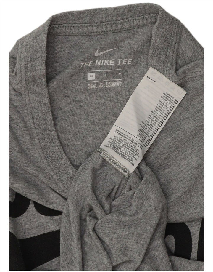 Мужская футболка с рисунком Nike, хлопковый топ среднего серого цвета с крапинками