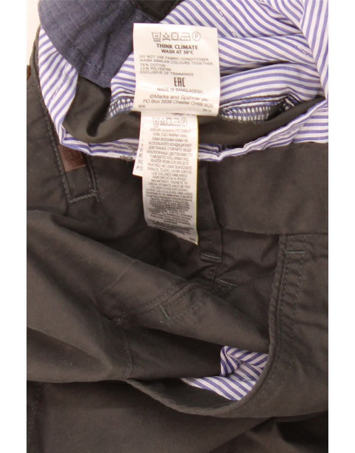 Мужские брюки-чиносы Marks & Spencer стандартного кроя W36 L29 серые, хлопковые
