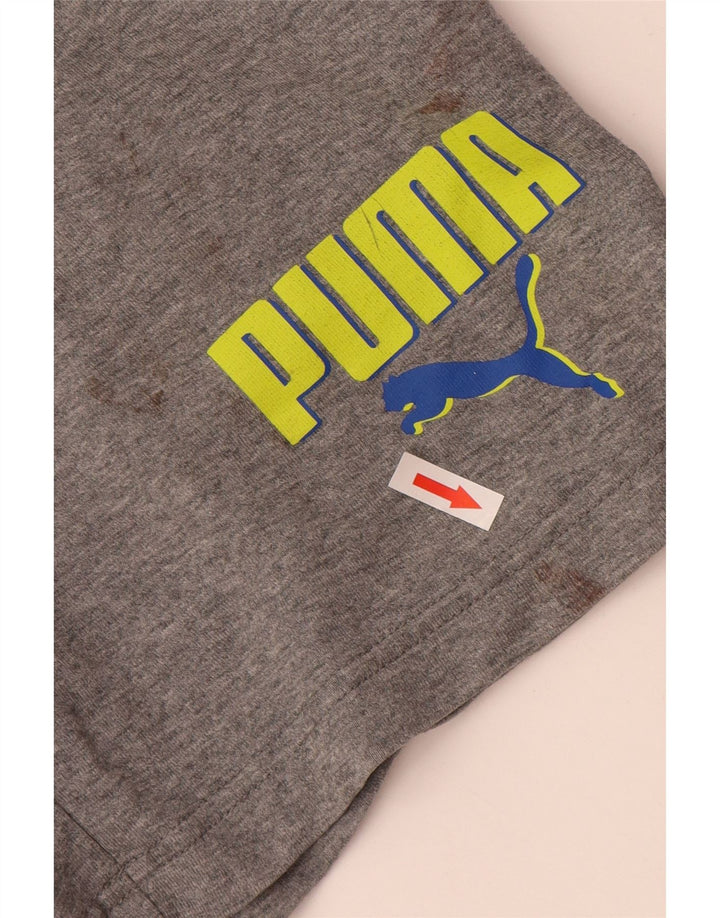 Мужские спортивные шорты с рисунком Puma среднего серого цвета