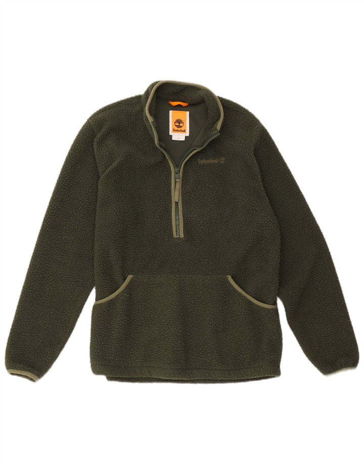 Мужской флисовый джемпер с воротником на молнии Timberland, маленький зеленый, полиэстер