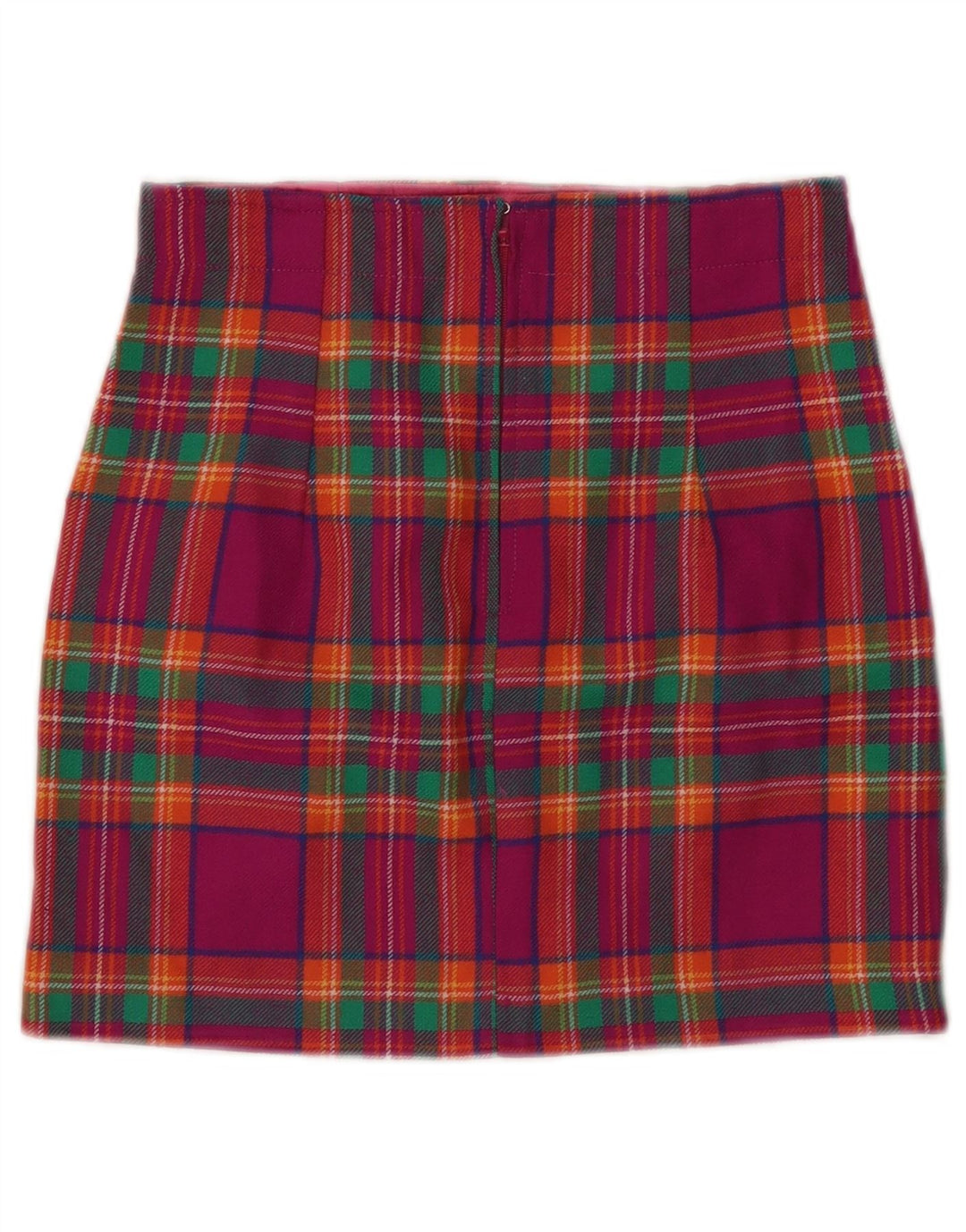 VINTAGE Женская мини-юбка W24 XS в розовую клетку